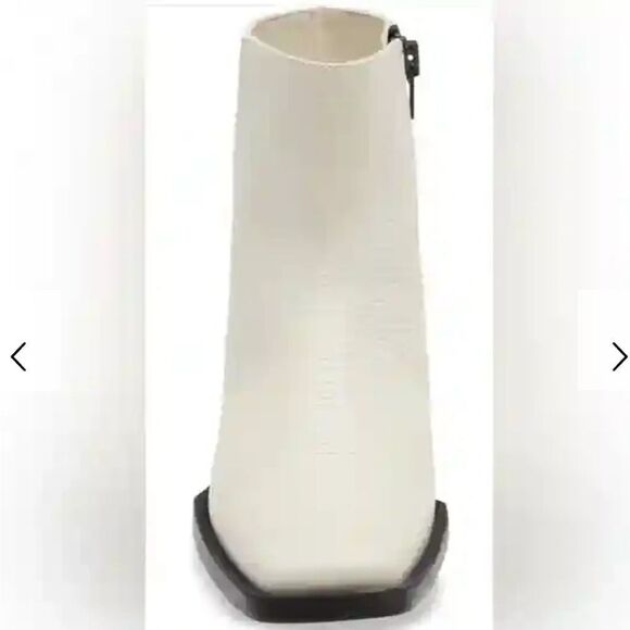 New FRAME LeMaddox Lizard Bootie white leatherb ankle boots size 38 USA 10 - Picture 4 of 7
